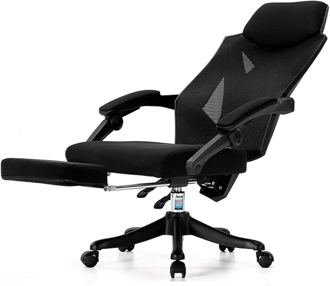 JHome Comfortable Swivel Chair Gaming Chair Office Chair Multi-Function Racing Chair Video Game Chair Adjustable Desk Chair with Armrests - Black Adjust Rolling Chair