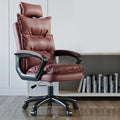 Office Chair Executive Computer Desk and Chair PU Leather Adjustable Height Modern Executive Swivel Sofa Work Chair Ergonomic Waist Support DesignRedB