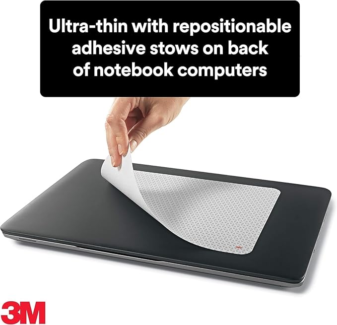 3M Precise Mouse Pad with Repositionable Adhesive Backing Battery Saving Design 8.5 in x 7 in(2Pack)Grey