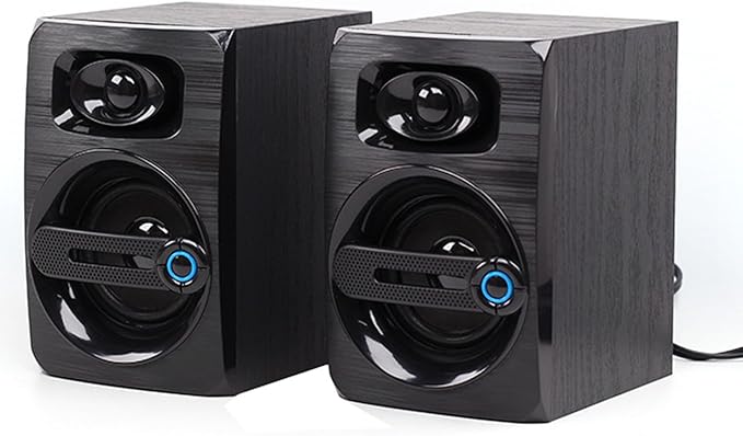 Mini Desktop Speaker for PC 2.0 Wired Compact PC Stereo Speakers 3.5mm Aux Portable Gaming Multimedia Speaker for Phone Laptop Desktop Tablet A