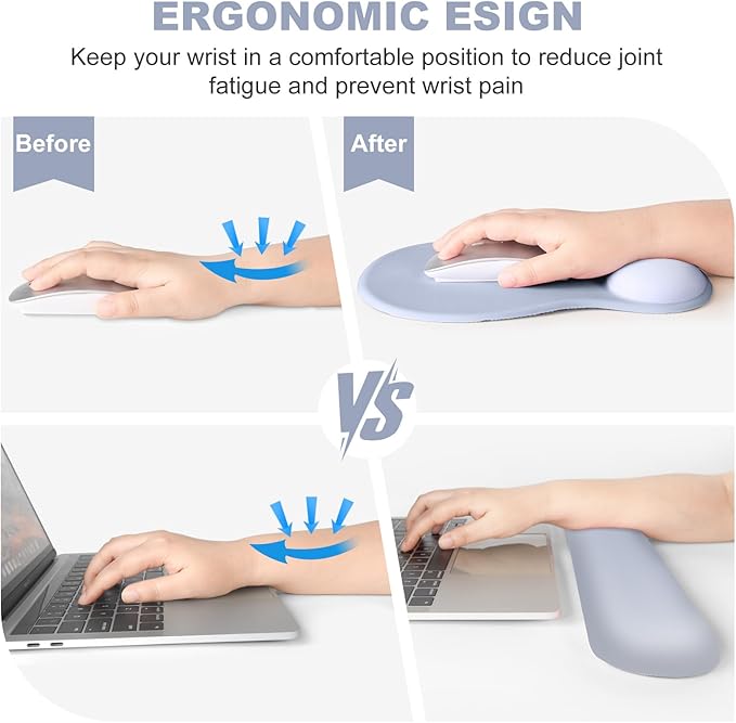 4-in-1 Large Gaming Mouse Pad Keyboard Wrist Rest Pad &amp Wrist Support Mousepad Set Extended Desk Pad Waterproof Desk Mat Protector for Home Office Decor Study Game 35.4×15.7 Inches I Gradient Gr