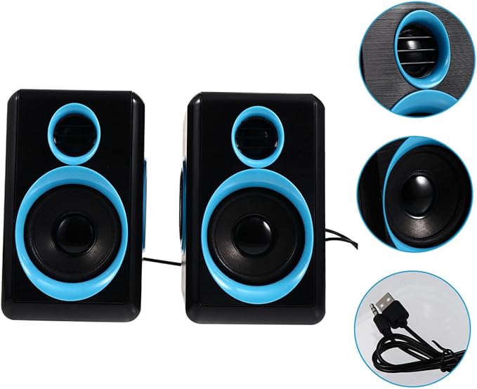 GALPADA Mini USB 2.0 Loudspeaker Box for Desktop Laptop Computer Compact Wired Surround Sound Speaker with Dc5v Power Suitable for Home Office and Gaming Use