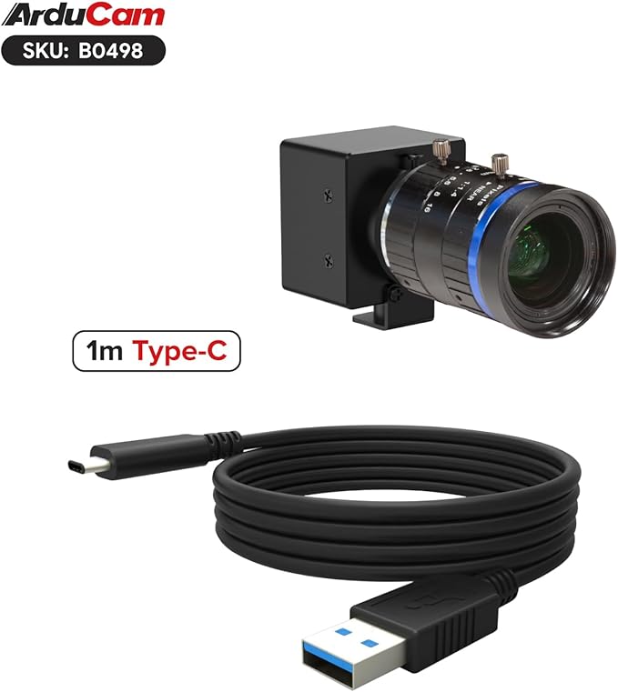 Arducam USB 3.0 Camera 90FPS High-Speed 4K USB Camera Module 8.3MP Manual Focus Webcam with 16mm C-Mount Lens IMX585 Low Light UVC Cam for Windows Linux OS