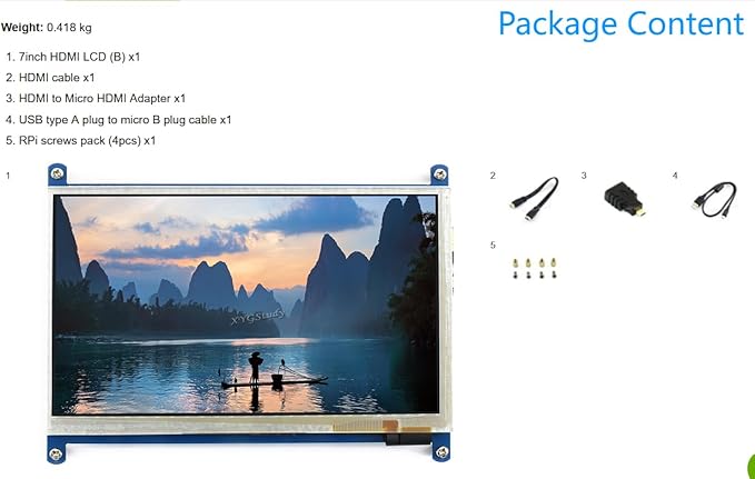 7inch Capacitive Touch Screen LCD for Raspberry Pi 4B/3B+ Banana Pi etc. 800×480 Resolution HDMI for Windows 11/10 / 8.1/8 / 7 (7inch HDMI LCD (B))