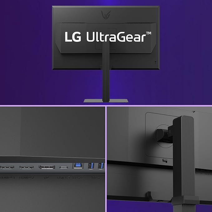 LG 27 QHD Ultragear Monitor 300Hz 1ms NVIDIA G-Sync AMD FreeSync Premium VESA DisplayHDR 400HDMI Displayport USB Type-C Tilt/Height/Swivel &amp Pivot Adjustment Stand