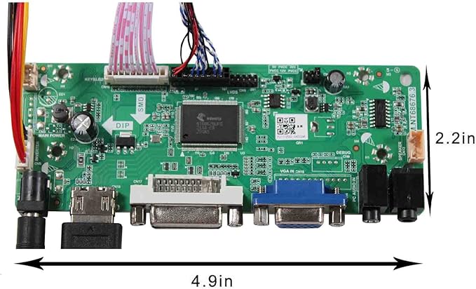 VSDISPLAY 11.6 Inch 1366x768 LCD Screen 1000 Nit High Brightness A116XW02-1000 Display Screen with DVI VGA Audio Driver Board 68676