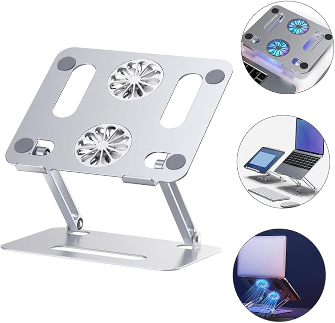 High Performance Laptop Cooler Fan 2 Fans Heat Dissipation 360 Degree Adjustment Laptop Cooler Stand