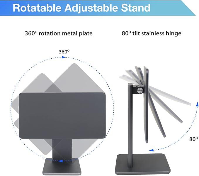 Magnetic iPad Stand Hub Docking Station for Air 10.9-inch Pro 11-inch | 60W USB-C DP 4K@60Hz HDMI 5Gbps USB A 3.5mm Audio Card Readers