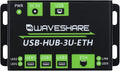 Waveshare Industrial Grade Multifunctional USB HUB Extending 3X USB Ports + 100M Ethernet Port Suitable for Industrial/Office Environments Requiring Higher Level Device Without Power Supply