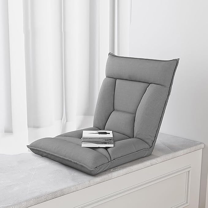 ELEFOCUS Adjustable Floor Chair 5-Position Padded Recliner with Back Support Skin-Friendly Cover Ideal for Gaming Reading(E)