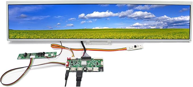 VSDISPLAY 24 24 Inch 1920X360 IPS Stretched Bar Style LCD Screen DV240FBM-NB0 with USB SD AV LCD Controller Boardfor DIY Gaming Cabinet Monitor/Advertising Display Panel/Digital Signage