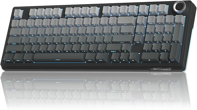 SOLAKAKA KI99 Pro 96% Wireless Mechanical Keyboard RGB Gaming Keyboard Hot-Swappable Pre-Lubed Switches Gasket Structure Creamy Keyboards (Gradient-Black Non-Silent Version)