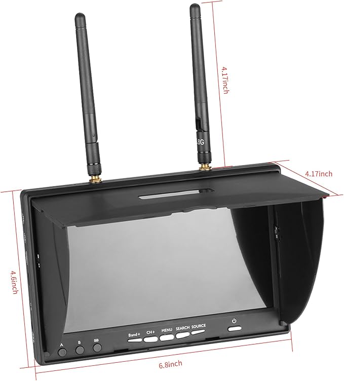 SPEEDY BEE 7Inch Portable FPV Monitor: 5.8Ghz 7 Screen with DVR 40CH Receiver 800 x 480 LCD Display Built-in Battery for FPV