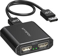 DisplayPort to HDMI Splitter 4K60Hz DP to Dual HDMI Splitter 1 in 2 Out Extended Display with Power Cable Supports Extended and Mirror Mode for Windows (DP and HDMI Cable Not Included)