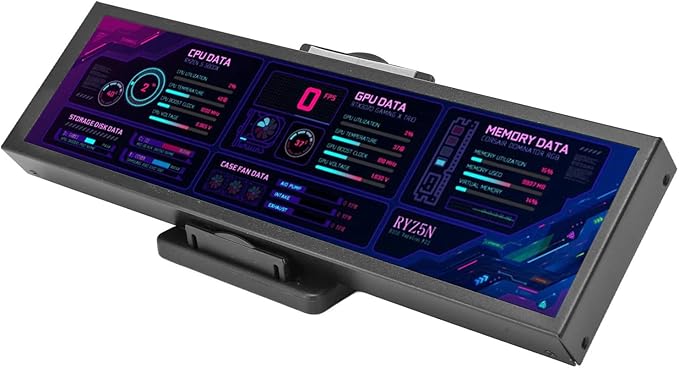 Sanpyl Computer Temp Monitor 8.8 Inch USB C Mini Screen PC Temperature Display CPU GPU SSD Data Monitor PC Sensor Panel for Desktop Gaming (Black)