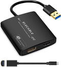 USB3.0 to HDMI+DisplayPort Adapter - HDMI 4K+DP 5K@60Hz Ultra HD - Built-in DisplayLink DL6950 Chip - Extend Screen to Multi-Monitor Compatible with WindowsMac OSAndroidChrome OSUbuntu