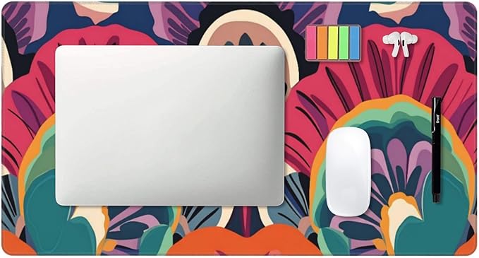 Retro Bohemian Desk Cover MatExtended Large Mouse PadComputer Laptop Mat Desk Decor for Office Game Home 30x16 Inch