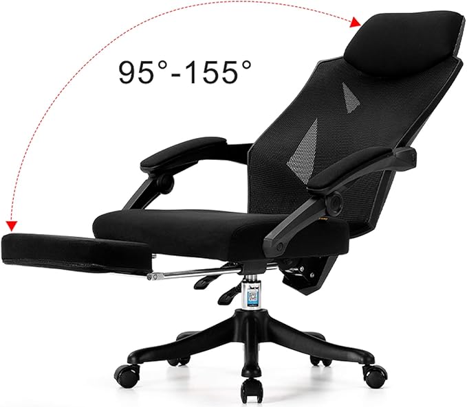 JHome Comfortable Swivel Chair Gaming Chair Office Chair Multi-Function Racing Chair Video Game Chair Adjustable Desk Chair with Armrests - Black Adjust Rolling Chair