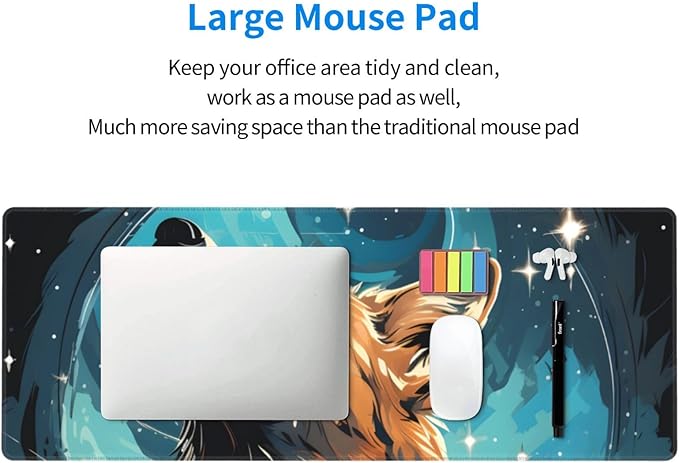 A Wolf That Overlooks Everything Large Mouse Pad XL Extended Gaming Pad Waterproof Desk Mat for Desktop Keyboard Non Slip Mousepad for Office Game Home 32.15x11.8