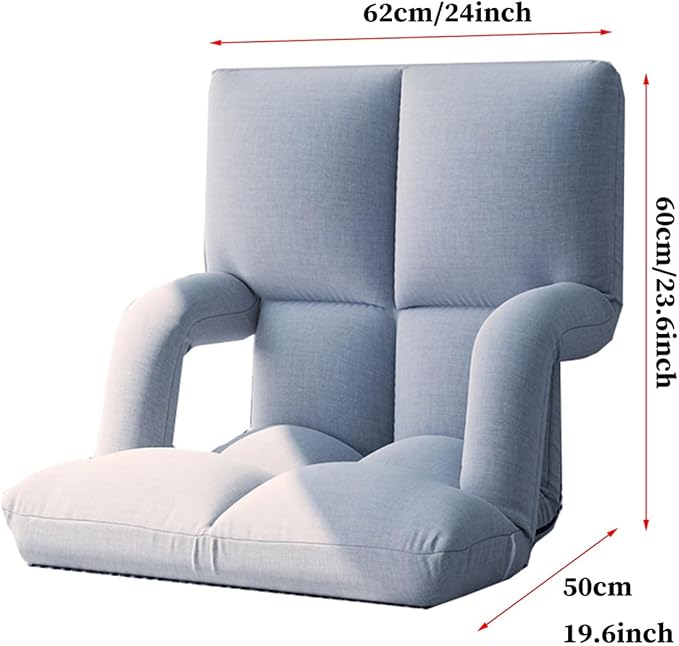 Folding Floor Chair with Back Support Adjust Lay Flat Recliner Folding Floor Gaming Chair Japanese Floor Chair Foldable Ergonomic Single Sofa Seat for Living Room Bedroom(/Pink)