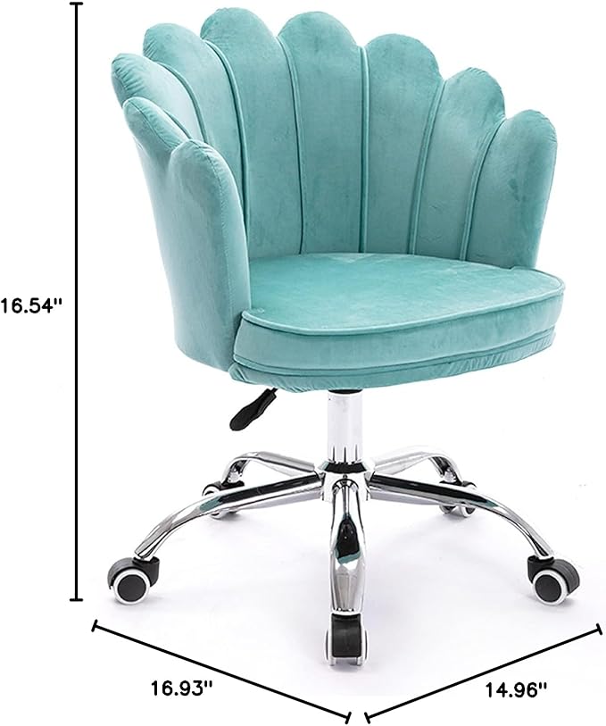 Velvet Dresser Chair Ergonomic Office Game Chairs Bedroom Swivel Recliner Chair with Adjustable Sit Height Home Chair Living Room for Gaming