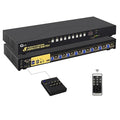 CKLau 8 Port USB 3.0 Rack Mount HDMI KVM Switch 4K60Hz with Audio 2 pcs USB 3.0 Hub and Cables Supports Keyboard Mouse Switching