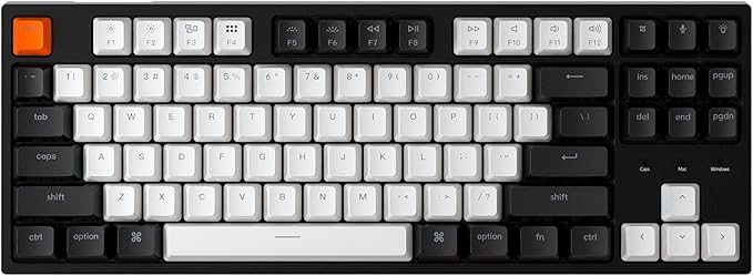 Keychron C1 TKL Mechanical Gaming Keyboard – Tactile Brown Switches RGB Backlit Compact Wired Keyboard for Mac &amp Windows White