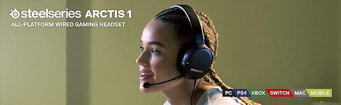 SteelSeries Arctis 1 Wired Gaming Headset – Detachable Clearcast Microphone – Lightweight Steel-Reinforced Headband – for PC PS4 Xbox Nintendo Switch and Lite MobileBlack