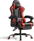Shahoo Gaming Chair Video Gaming Chair with Footrest and Lumbar Support Ergonomic Computer Chairs with 360° Swivel and Height Adjustable Spin Chair with Headrest for Home Office Study Room (Red)