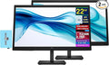 HP Series 3 Pro 22 FHD VA Monitor with 250 nits Brightness 5ms Response Time Anti-Glare Flicker Free VESA Mount (100mm) HDMI VGA &amp Dockztorm USB Port Expander Black Color (9U5A2AA#ABA) 2 P