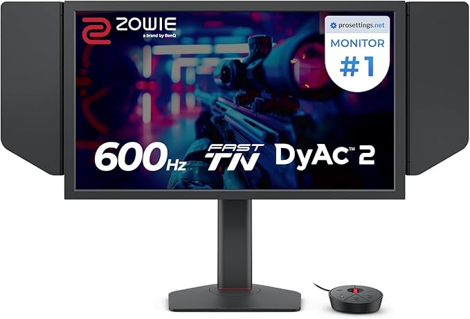 BenQ Zowie XL2586X+ 24.1 New Fast TN 600Hz Gaming Monitor DyAc 2 1080p Auto Game Mode by XL Setting to Share Height Adjustment Powered by Industrial-Grade Bearing Design S Switch Shielding Hood