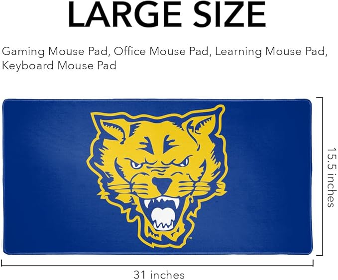 Fort Valley State University Primary Logo Large Gaming Mouse Pad Desk Mat with Stitched Edges Non-Slip Base for Gamer Home and Office 31.5 x 15.7