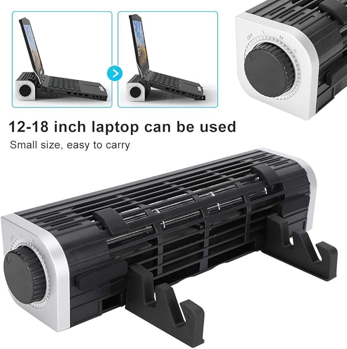 CF 1691 Laptop Cooling Fan Notebook Heat Sink with Metal Fan Quiet USB Cooling Stand for 12 18 Inch Laptops 3 Speed Levels with 34 38CFM Air Volume