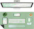 4-in-1 Large Gaming Mouse Pad Keyboard Wrist Rest Pad &amp Wrist Support Mousepad Set Extended Desk Pad Waterproof Desk Mat Protector for Home Office Decor Study Game 35.4×15.7 Inches I Sage Green