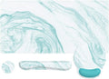 iLeadon Keyboard Mouse Pad Set Large Gaming Mouse Pad + Keyboard Wrist Rest + Mouse Pad with Wrist Support + Coaster Easy Typing Pain Relief 4in1 Desk Mat Set for Home Office Teal Turqoise Marble