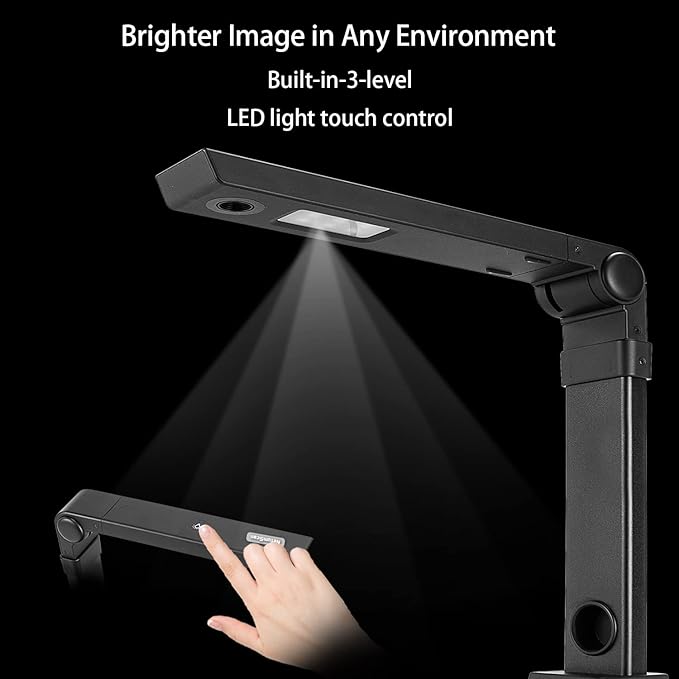 NetumScan 13MP Book Document Camera for Teachers Multi-Language OCR Recognition by AI Technology Foldable &amp Portable Real-time Projection Video Recording Capture Size A3/A4-WindowsMac OSLin