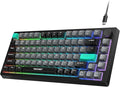 TECKNET Gaming Keyboard 75% Wired Keyboard RGB Backlit 82-Keys with Volume Knob Control 26 Keys Anti-ghosting Whisper Quiet Gaming Switch Travel Friendly for Windows Laptop PC Mac-Grey