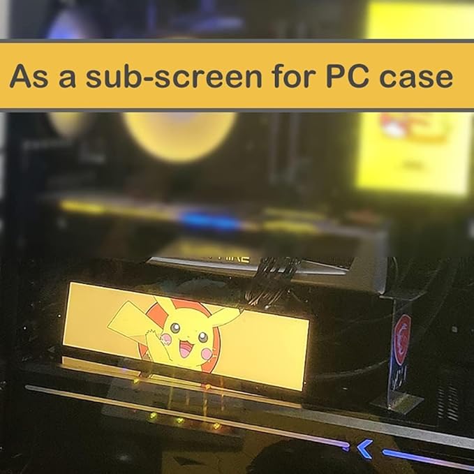 IPS Screen for Aida64 7.9 Inch Raspberry Pi PC CPU Sub Monitor GPU Rack Vehicle Mounted Fan Speed Analog Display with Drive Board 1280x400