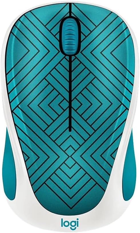 Logitech Design Collection 910-005838 Wireless Optical Mouse Teal Maze