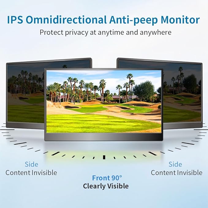 Portable Monitor Touchscreen 14USB-C &amp FHD External Display 100% sRGB Anti-Glare Eye CarePrivacy ProtectionLow-PowerVESA Mountable Travel Monitor for Laptop/Mac/Gaming/Office