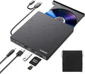 External DVD Drive CD Drive USB 3.0 Typle C CD/DVD ROM +/-RW Adapter with USB Port DVD Burner for Laptop PC Desktop Computer Optical Disk Drive CD Player Compatible with Mac Windows Linux