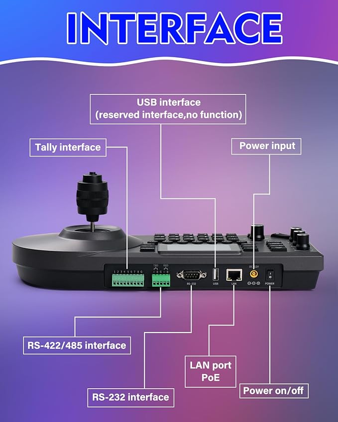 Chameye PTZ Camera 20x Optical Zoom AI Auto Tracking HDMI PTZ Camera Bundle with PTZ Controller for Church Worship Education Events C720+E300