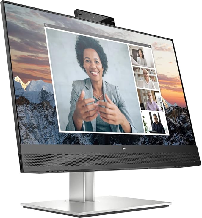 HP E24m G4 Full HD 23.8 Inch USB-C Conferencing Monitor 5ms 75Hz IPS Integrated Speaker Webcam 5MP Auto Focus VESA Mountable Adjustable Height Tilt Swivel Pivot Horizontal Viewing Angle (Renewed)