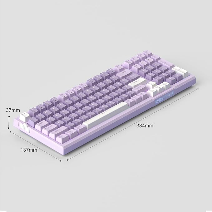 MageGee SKY98 Wireless Gasket Mechanical Gaming Keyboard 96% Hot Swappable RGB Custom Creamy Keyboard with 5-Layer Sound Padding BT/2.4G/USB-C NKRO for Win/Mac (Lavender Violet Switch)