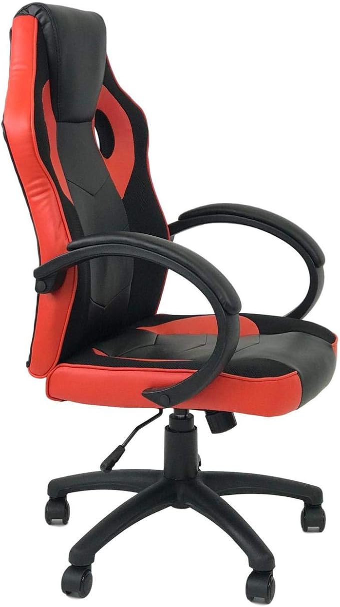 Nicer Furniture Gaming Chair Reclining Racing Game Chair Ergonomic Computer Chair for Gamer with Back Tilt and Armrest (RED)