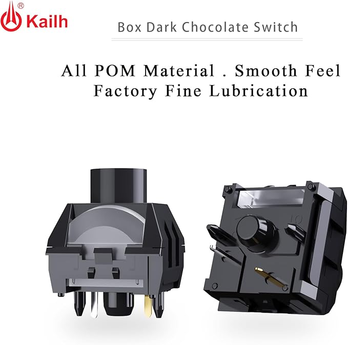 Kailh Box Dark Chocolate Linear Switch5-Pin 55gf RGB SMD Full POM Material Pre-Lubed Key Switches for Mechanical Gaming Keyboard(Dark Chocolate108pcs)