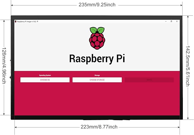 Touchscreen Monitor for Raspberry Pi 10.1'' IPS LCD Screen 1024 * 600 Smooth Touch Built-in Dual Speakers HDMI Input Compatible with Raspberry Pi 5/4/3/Zero Easy Set-up Driver-free (10.1 Inch)