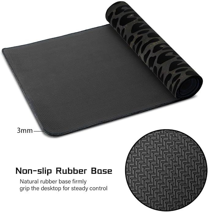 Black Galaxy Leopard Cheetah Large Mouse Pad Gaming Mousepad Desk Mat for Desktop Computer Keyboard Waterproof Mouse Mat Desk Pad with Non-Slip Base for Game School Office Home 35.4 x 15.7