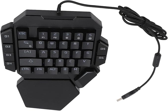 Vikye One Handed Gaming Keyboard 35 Keys Blue Switch RGB Mechanical Gaming Keyboard with RGB Backlight for PC Gamer Vikyea21uoki3pt