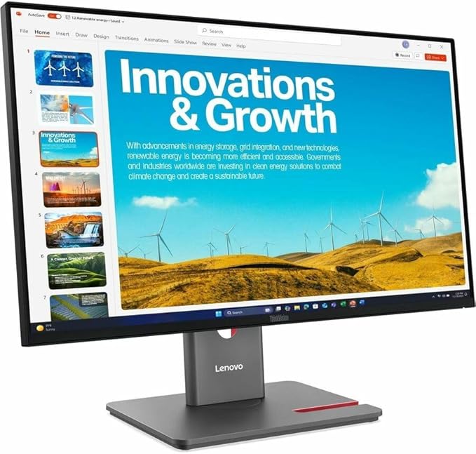 Lenovo ThinkVision P24QD-40 24 Class Webcam WQHD LED Monitor - 16:9 - Eclipse Black